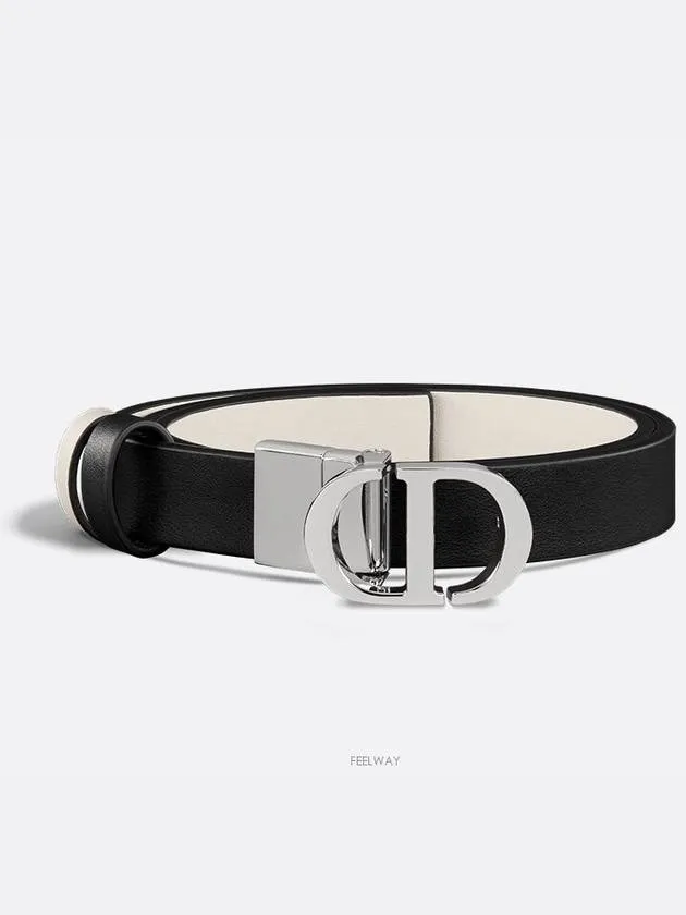 30 Montaigne Reversible Leather Belt Black