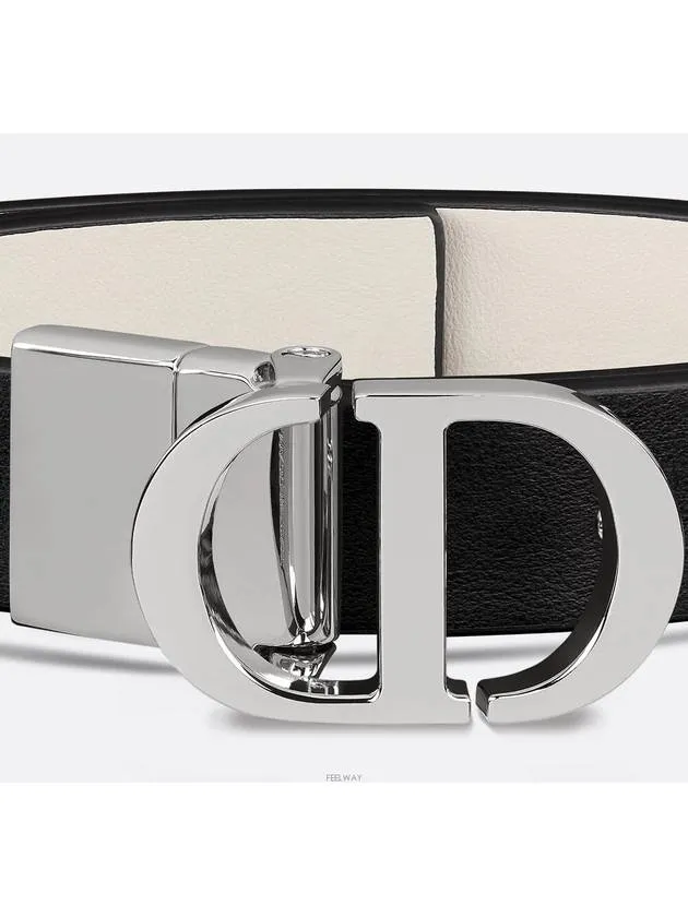 30 Montaigne Reversible Leather Belt Black