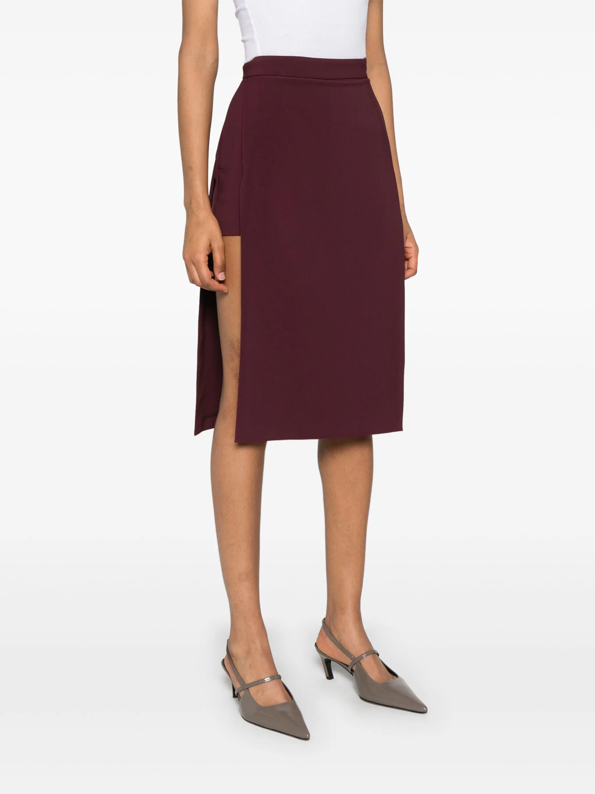 asymmetric midi skirt