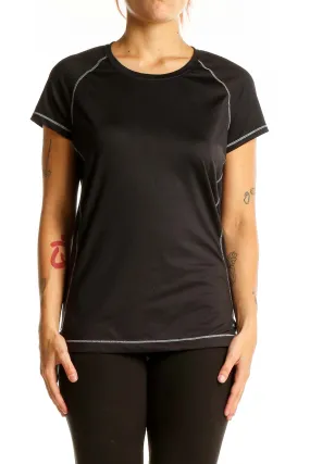 Black Performance Short Sleeve Top