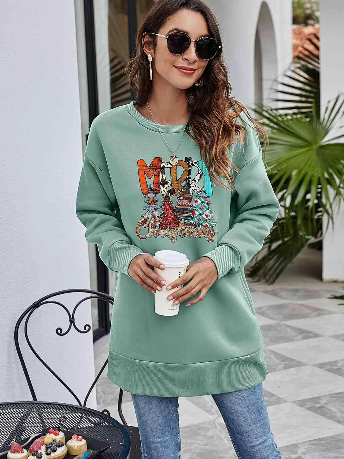 Cheerful Christmas Celebration Graphic Sweater