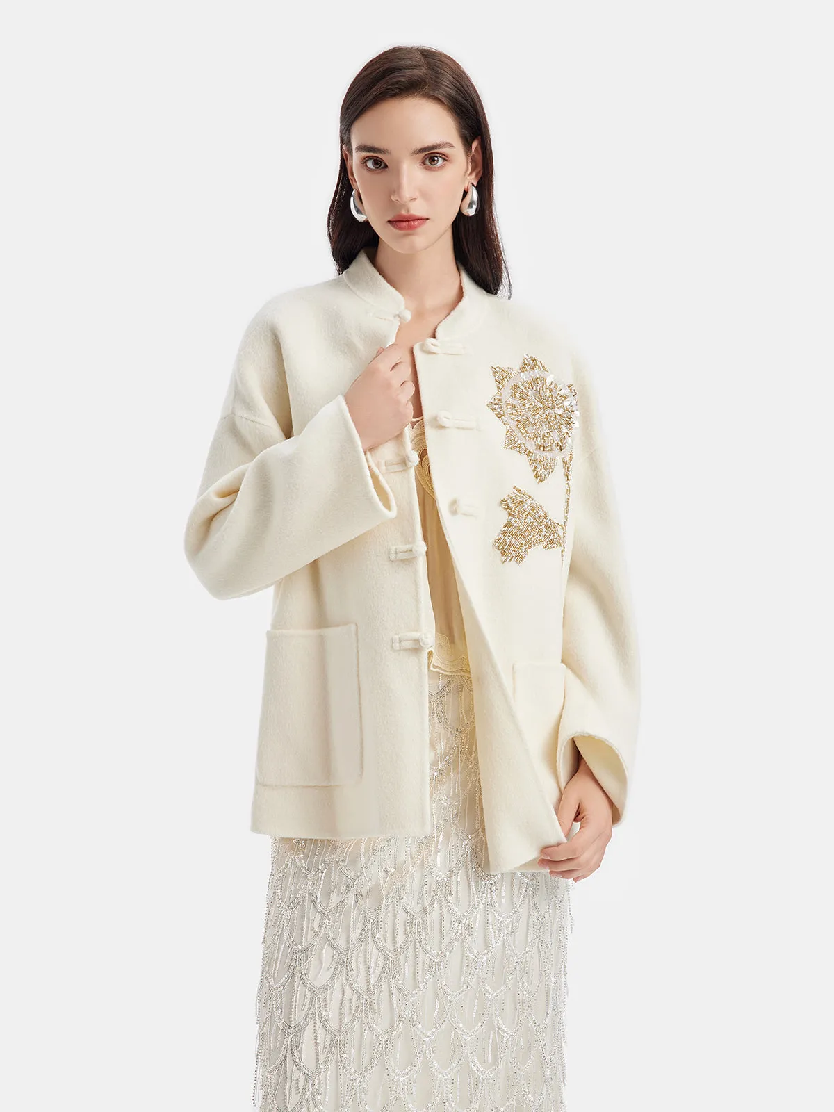 Chic Embroidered Long Sleeve Jacket