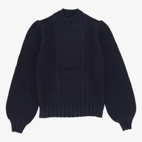 Chunky Cable Sweater - Navy