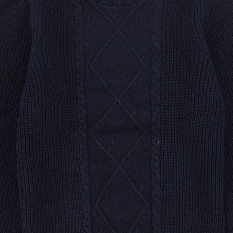 Chunky Cable Sweater - Navy