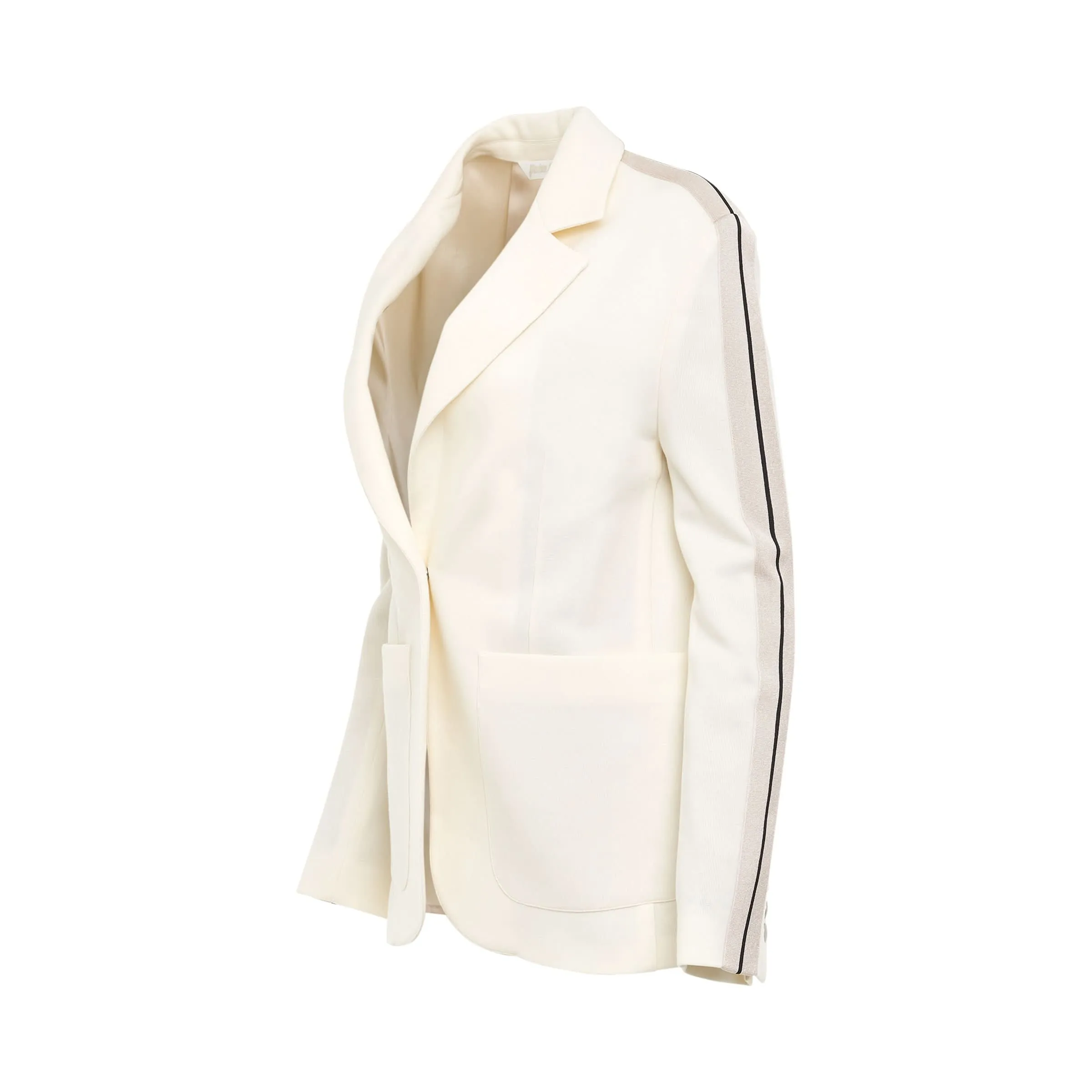 Classic Track Blazer in Beige/Off White