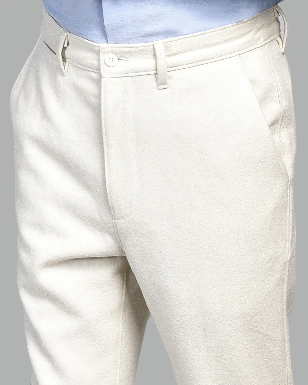 Cream Wool Winter Pant