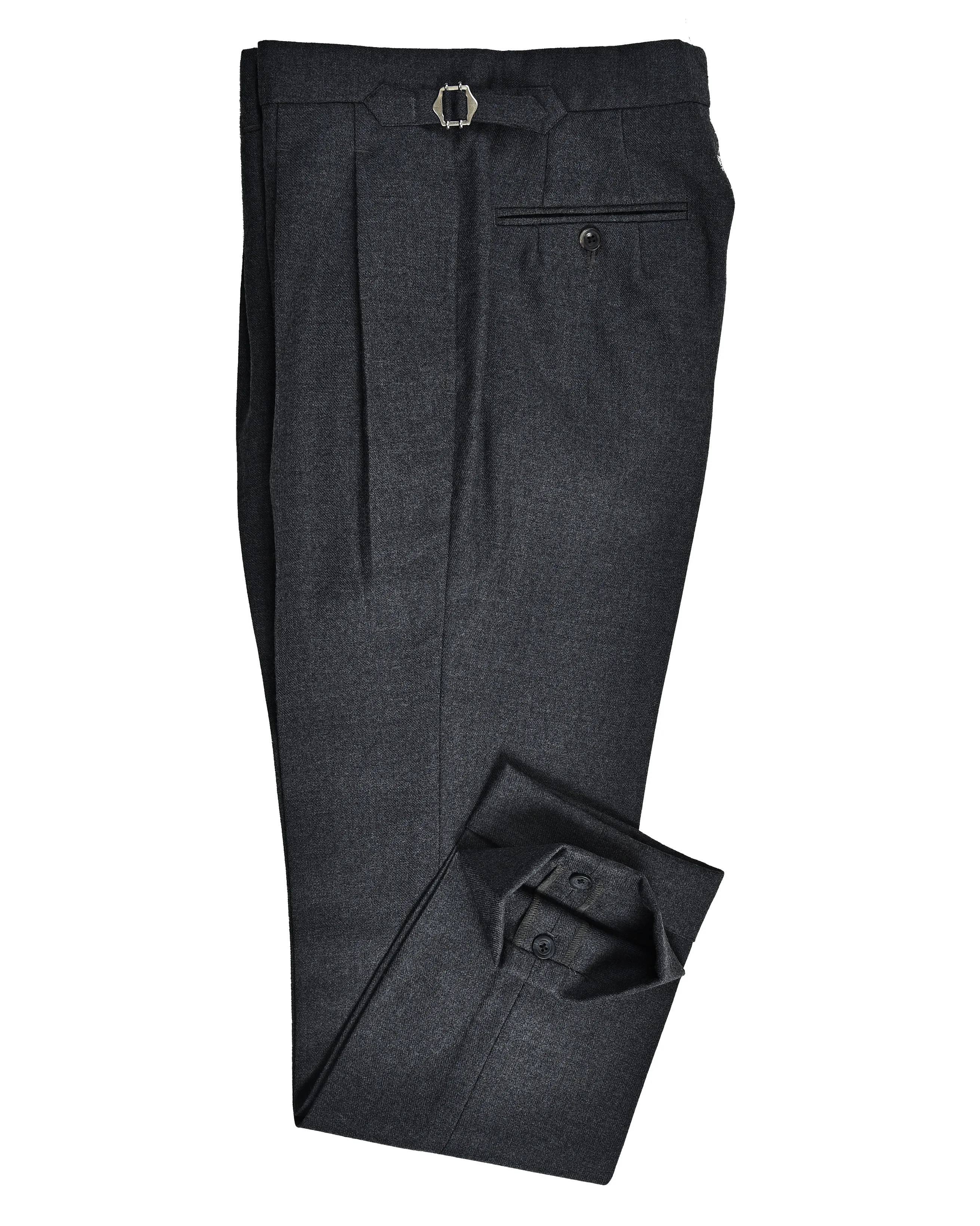 Dugdale Grey Wool Flannel Dress Pant