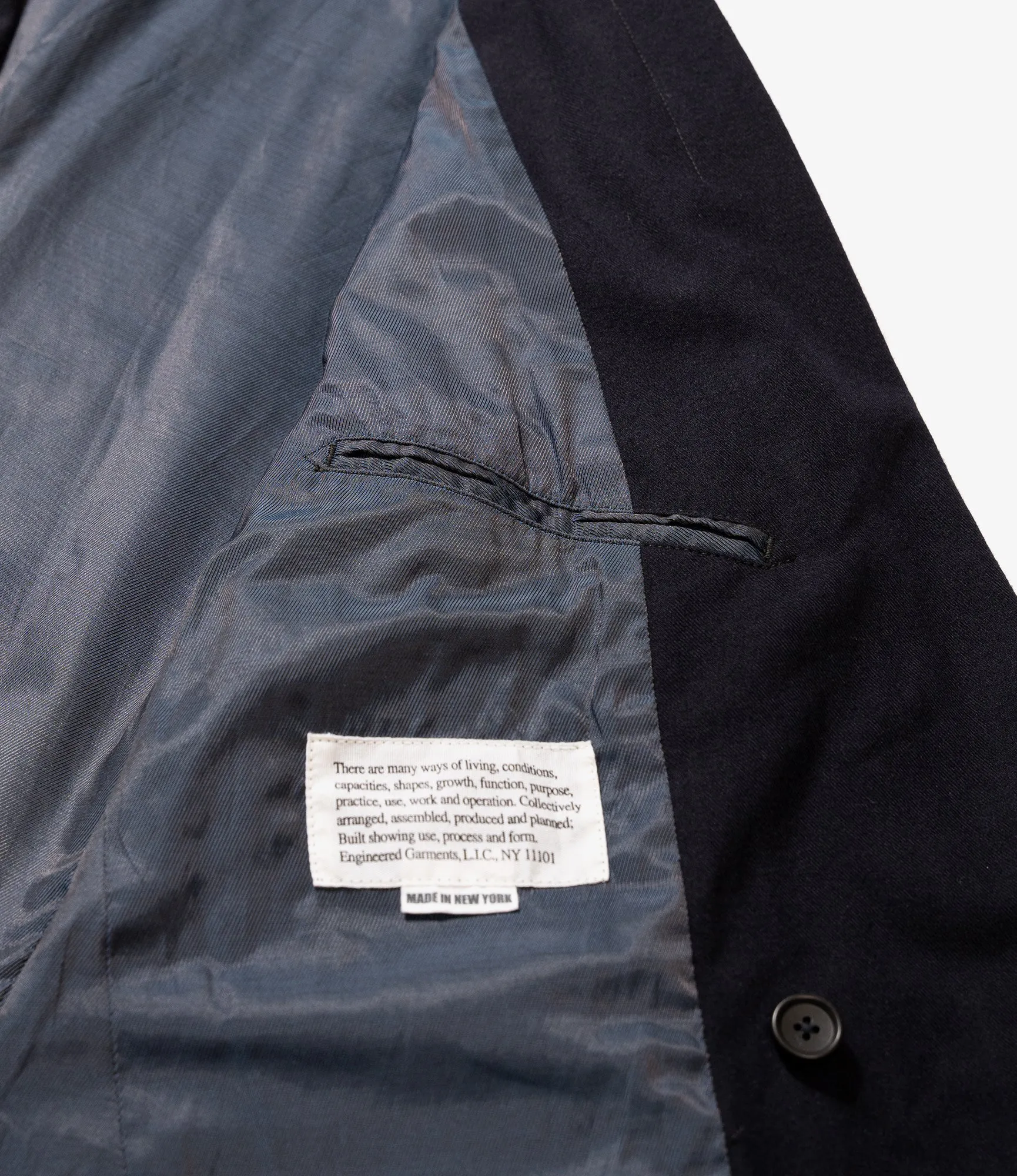 Engineered Garments DBL Peak Jacket - Dk. Navy Wool Uniform Serge