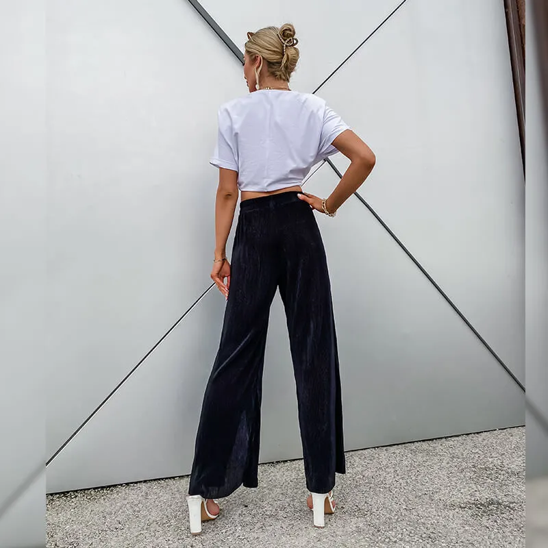 Fall 2021 Black Velvet Ribbed Trousers