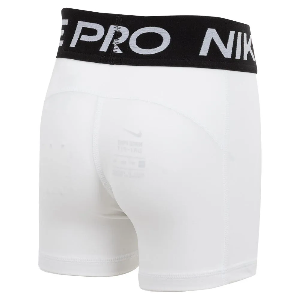 Girls' Pro Training Shorts White and Pure Platinum