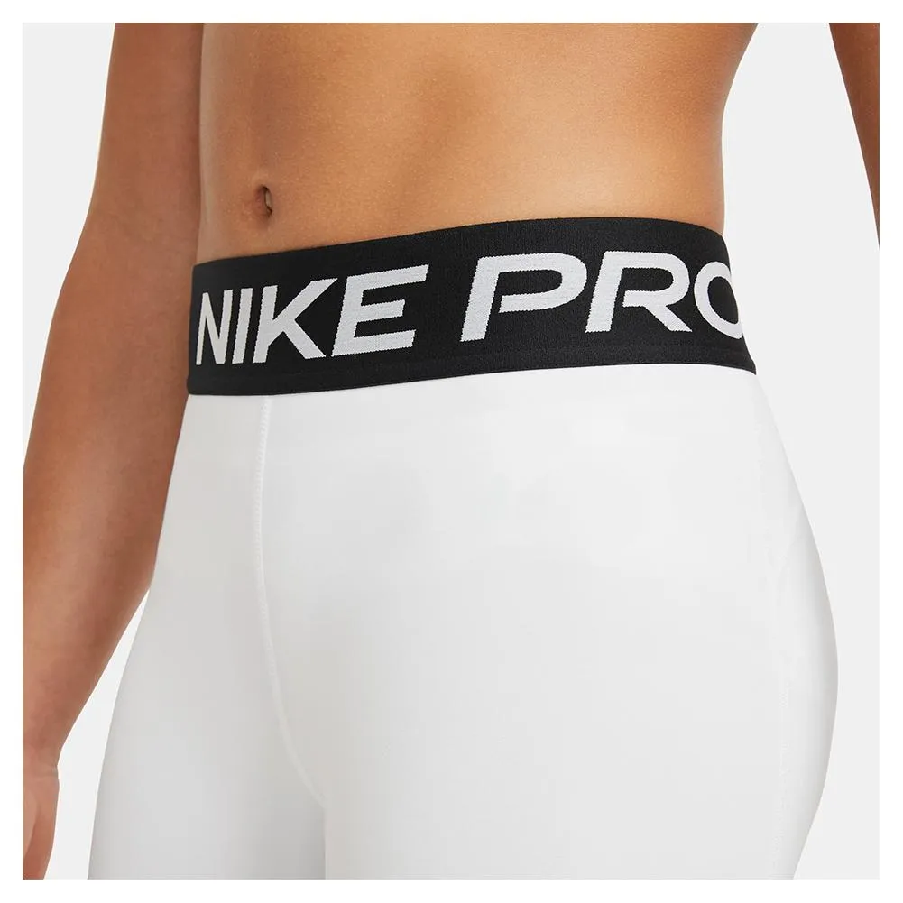 Girls' Pro Training Shorts White and Pure Platinum