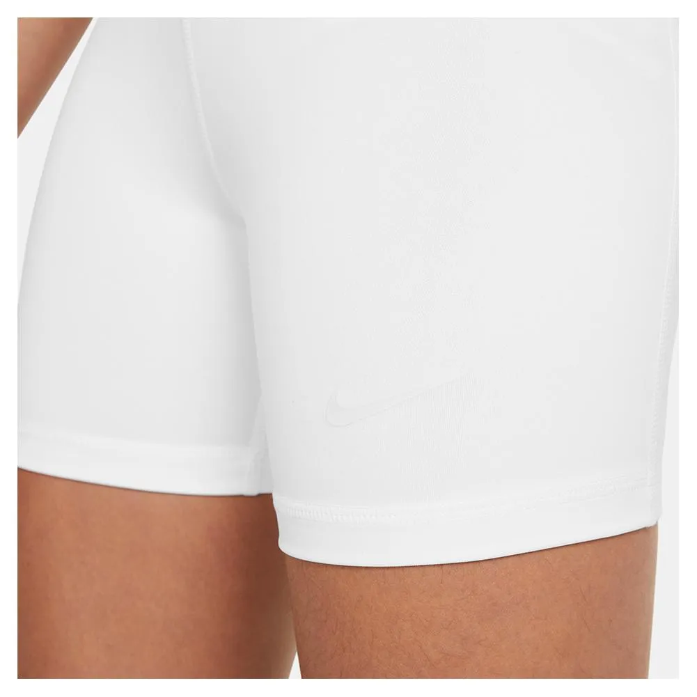 Girls' Pro Training Shorts White and Pure Platinum