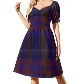 Gothic Purple Plaid Sweetheart Dress