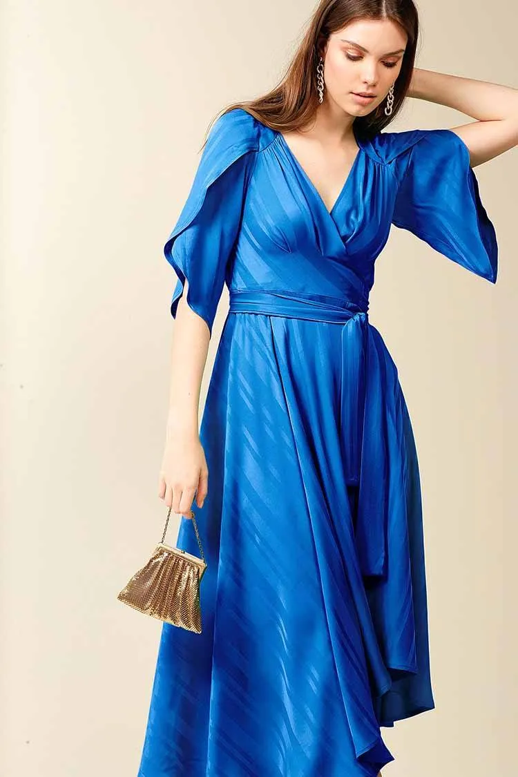 Hanworth House Wrap Dress in Cobalt