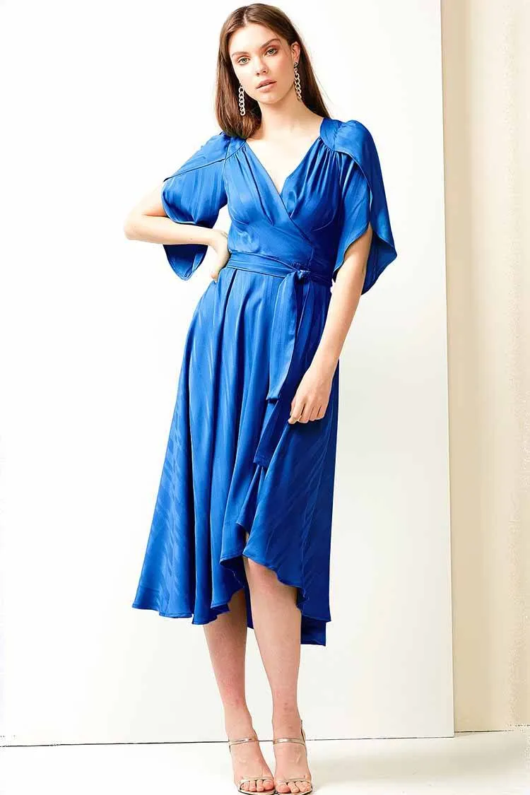 Hanworth House Wrap Dress in Cobalt