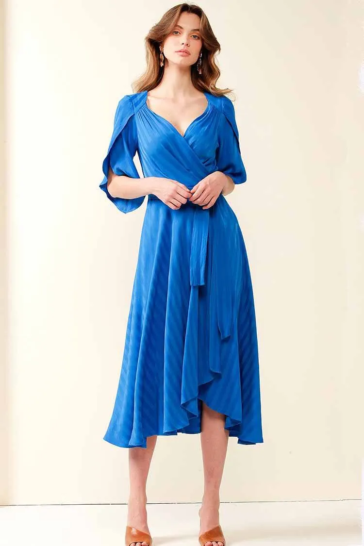 Hanworth House Wrap Dress in Cobalt