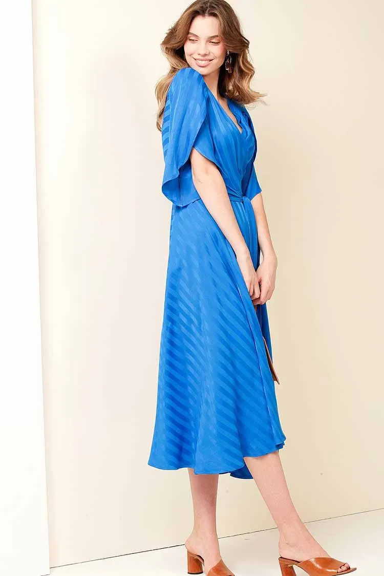 Hanworth House Wrap Dress in Cobalt