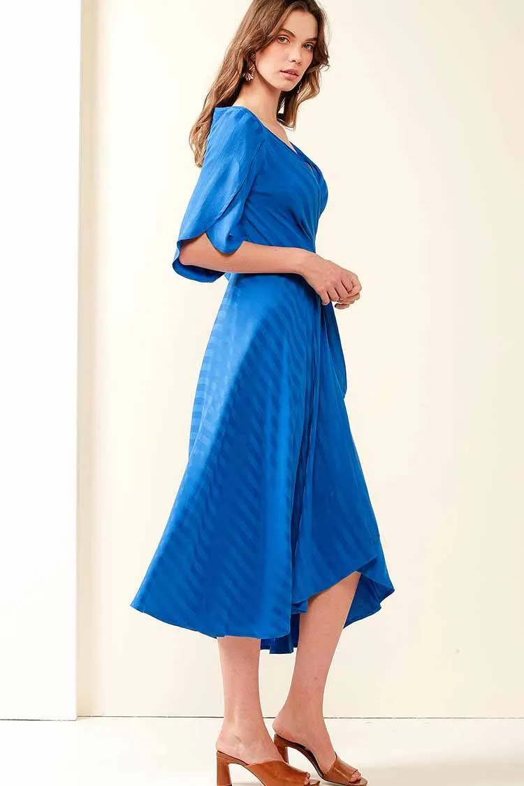 Hanworth House Wrap Dress in Cobalt