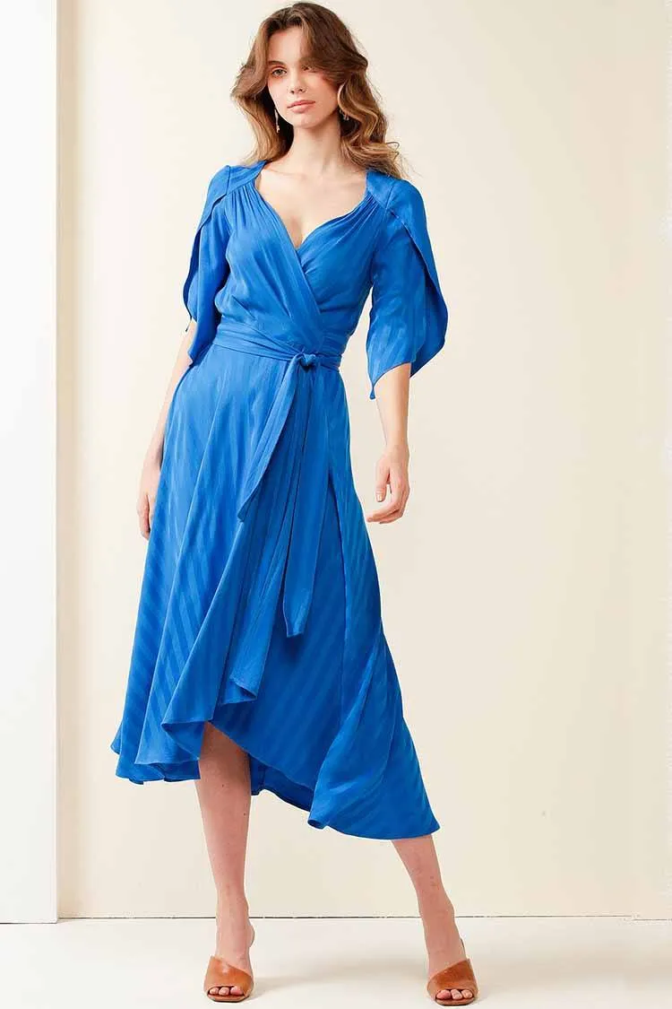 Hanworth House Wrap Dress in Cobalt