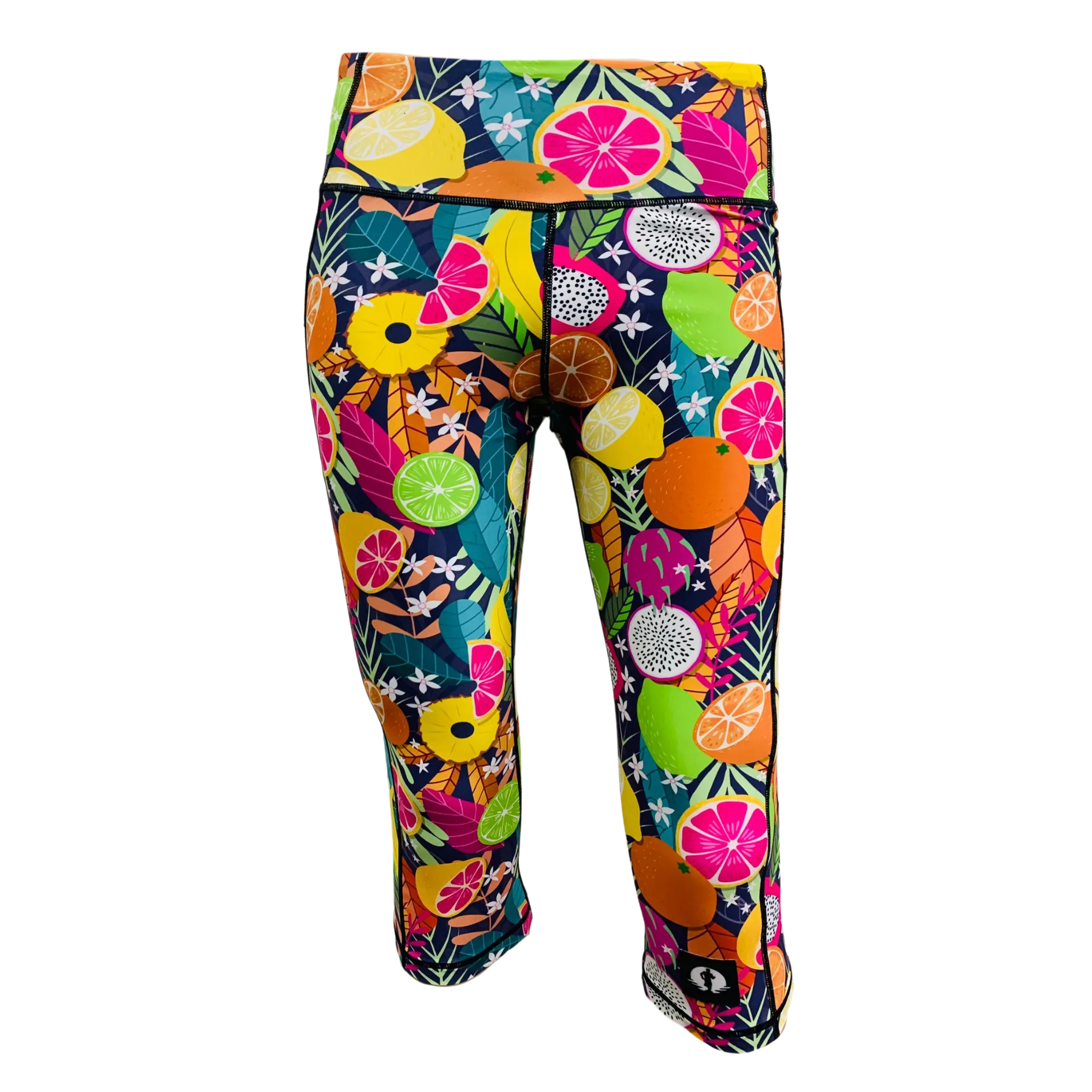 High Waist Funky 3/4 Leggings - Fruity