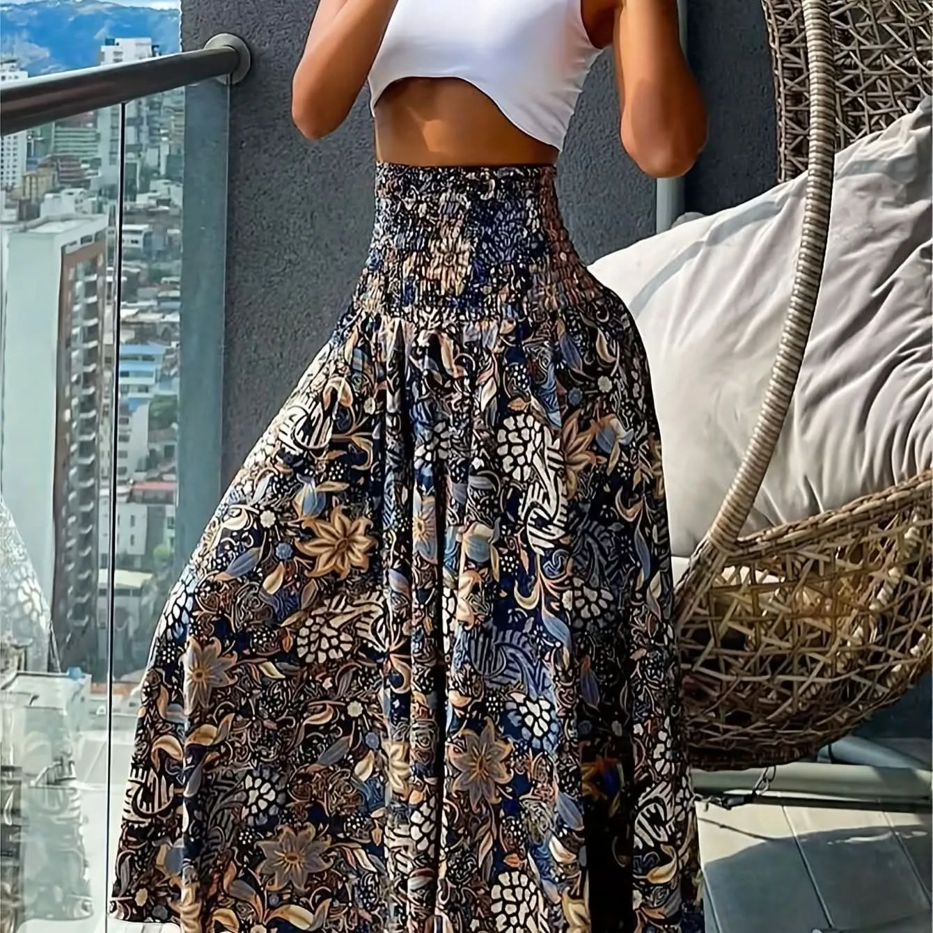 High Waisted Floral Skirts - By Lustmia