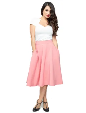 High-Waisted Thrills Skirt with Pockets in Blush by Steady Clothing