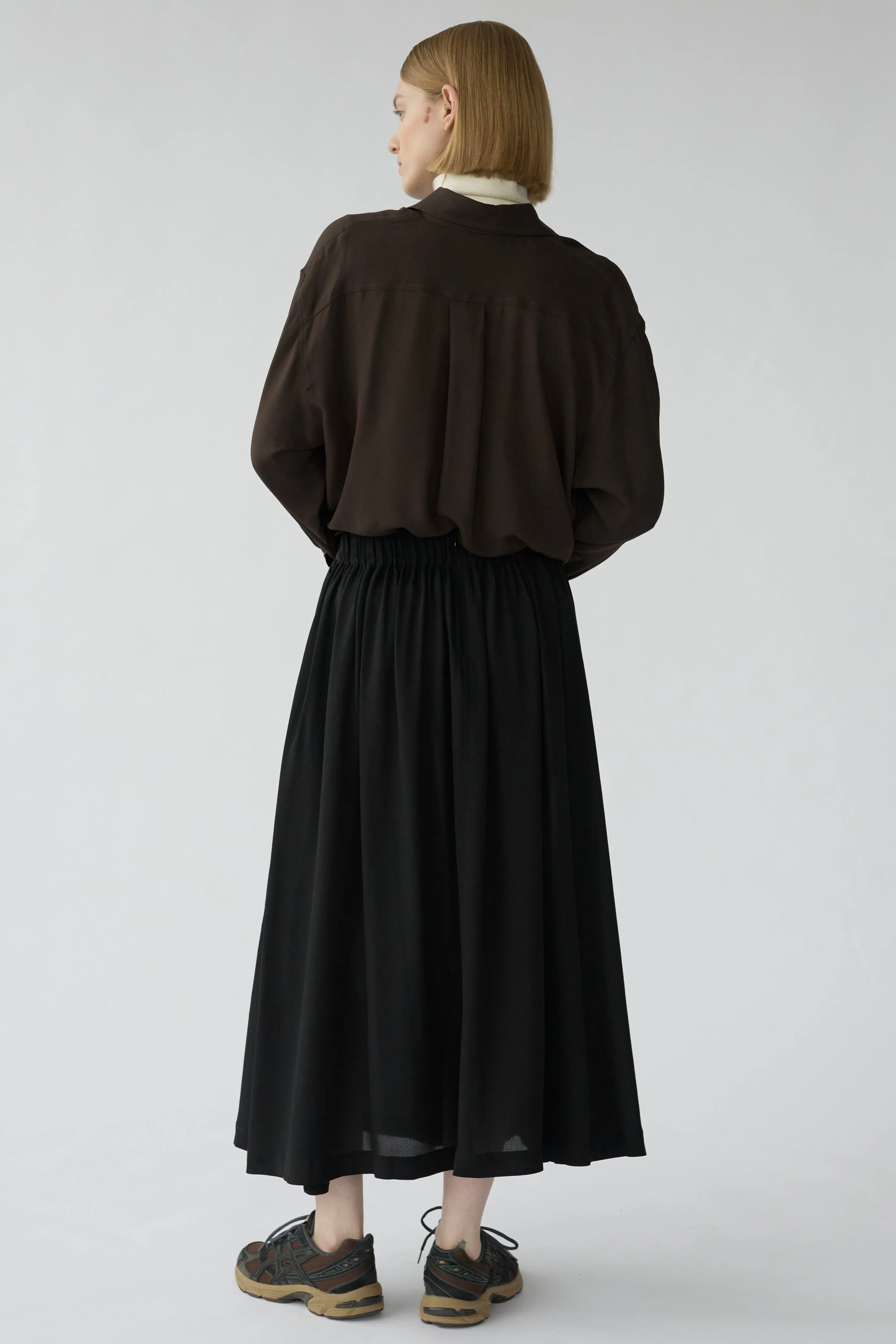 ISECAIA SKIRT - BLACK - SILK