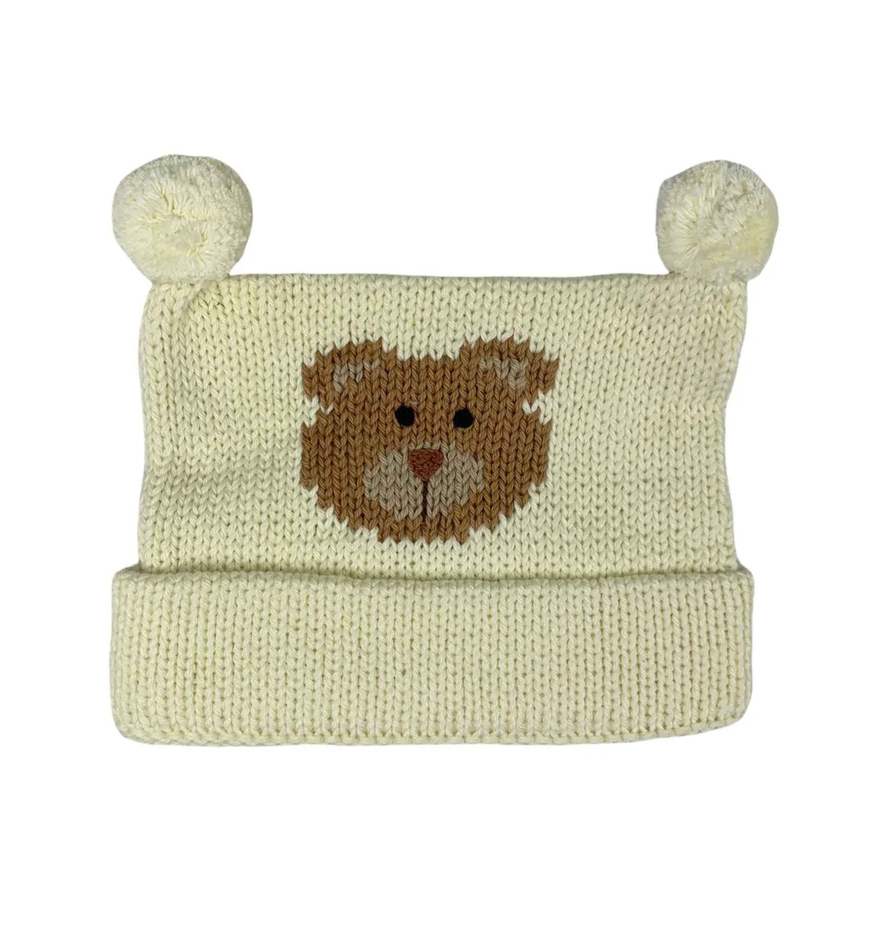 Ivory Bear Face Roll Neck Sweater