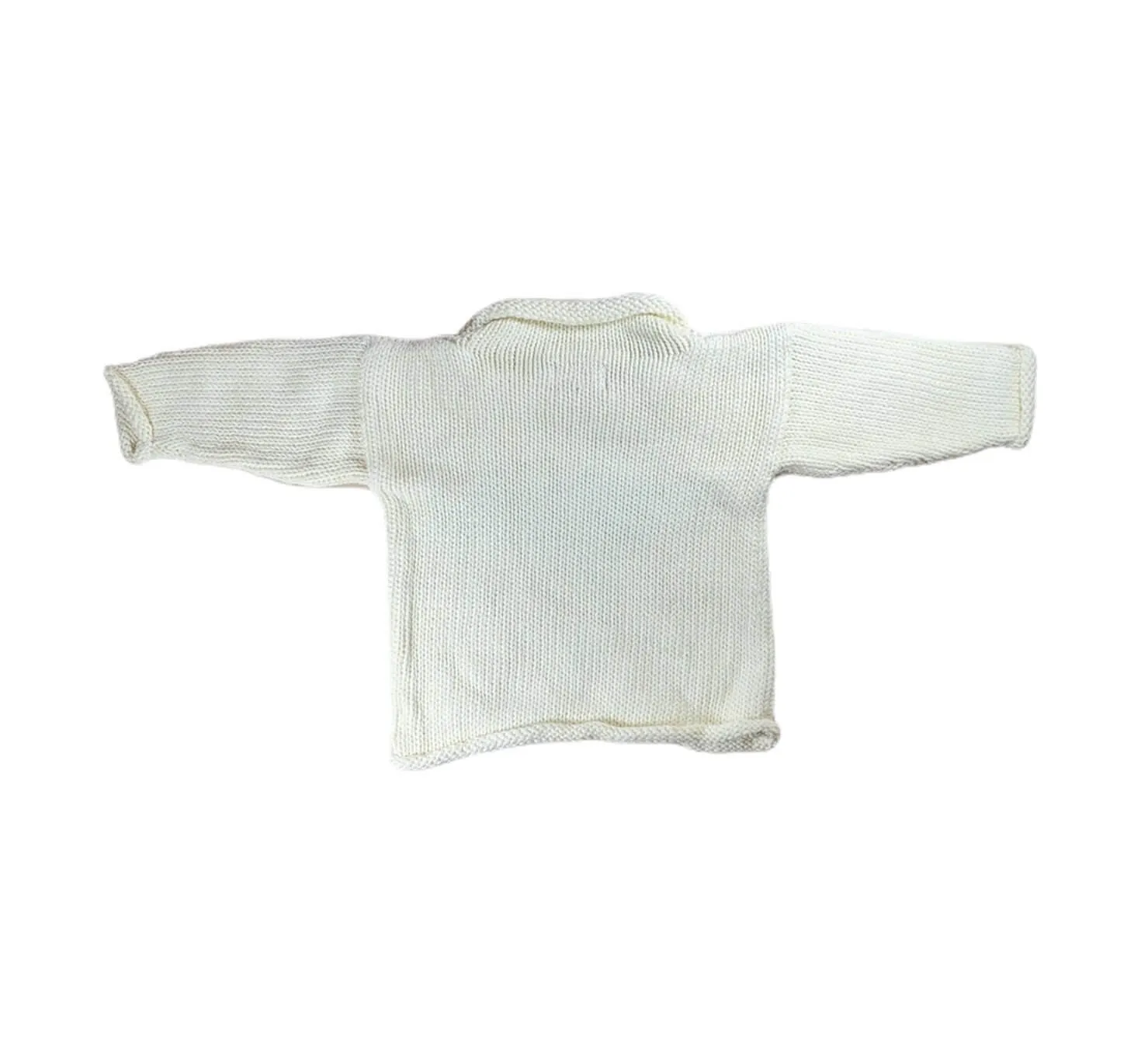 Ivory Bear Face Roll Neck Sweater