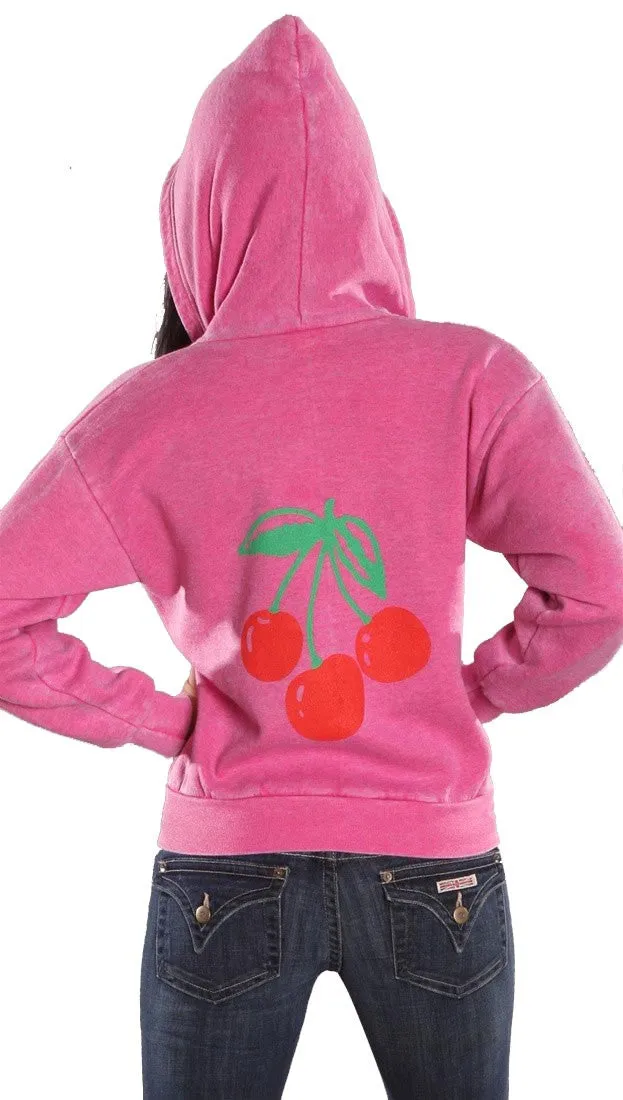 Jet Burnout Cherry Hoodie Pink