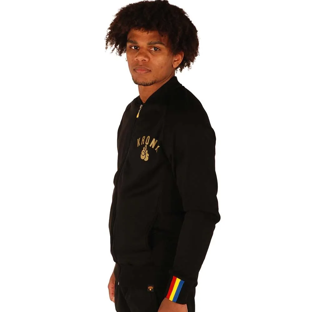 KRONK Gold Logo One Colour Gloves Full Zip Track Top