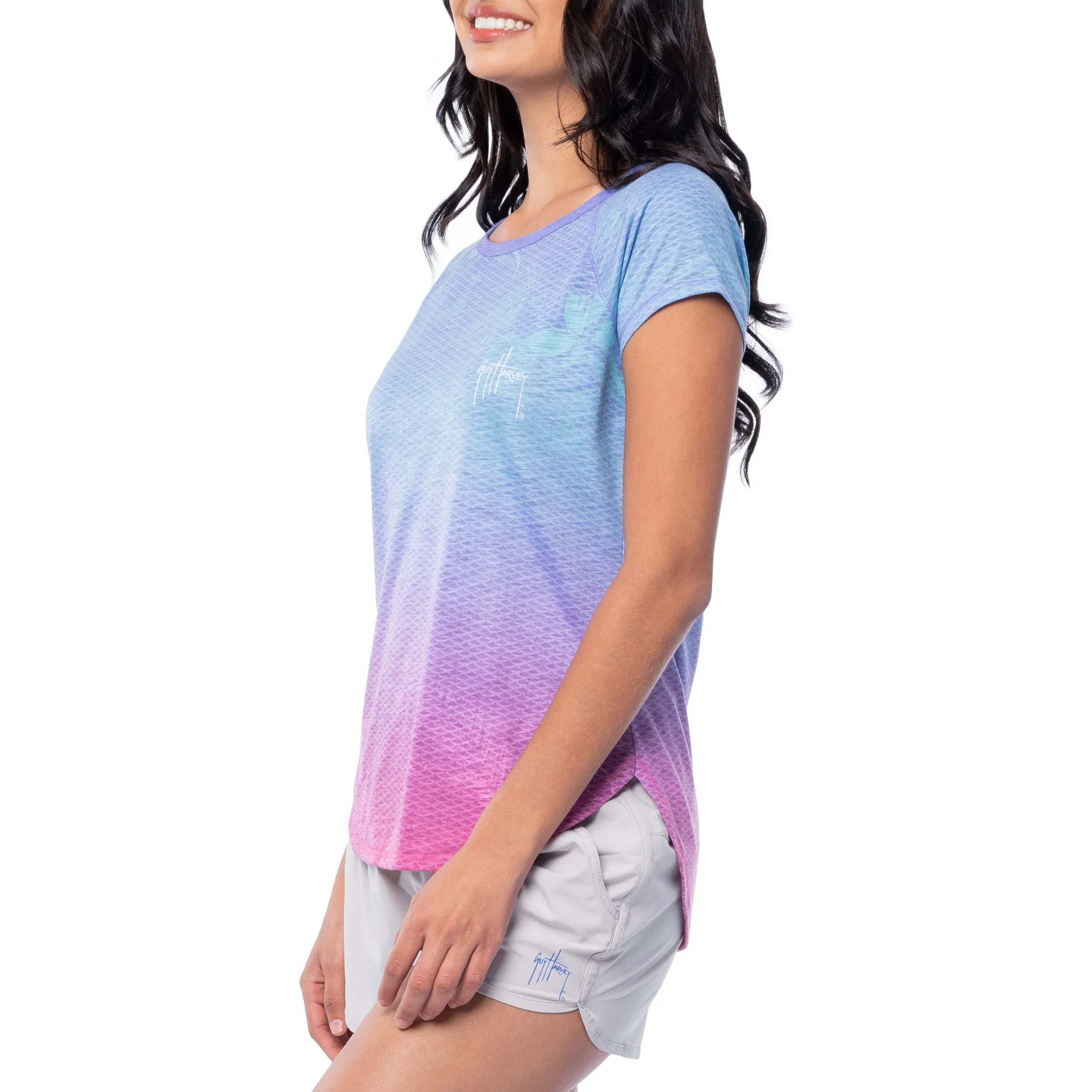 Ladies Dusk Short Sleeve Poly/Rayon Slub Top