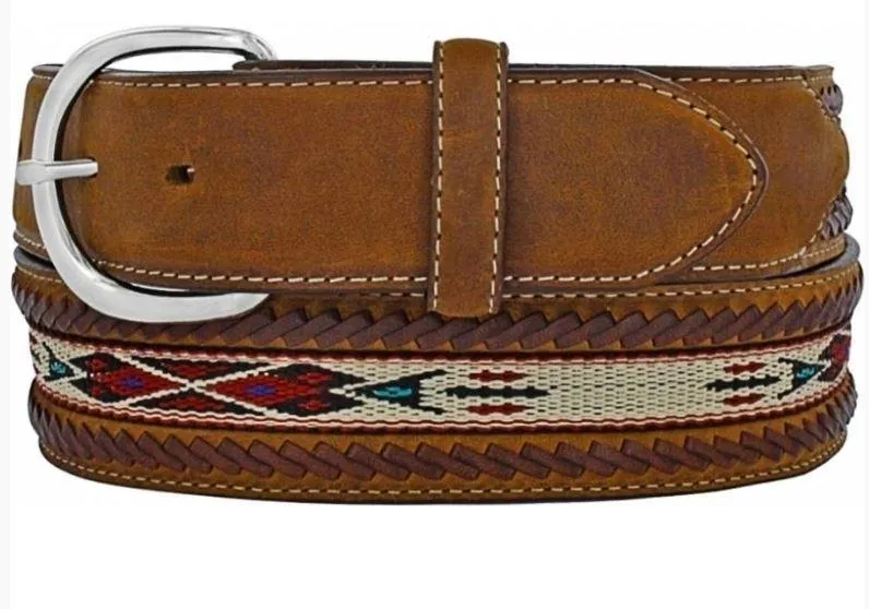 Leegin Silver Creek Mens Bucklace Edged Aztec Belt Style 5A109