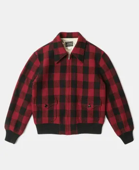 Lot 356 Buffalo Plaid Wool Ribbed Jacket - Red/Black