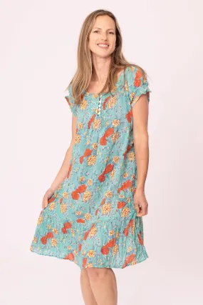 Maya Pocket Dress Hand Block Printed In Pure Cotton Only in Size XL Last Few