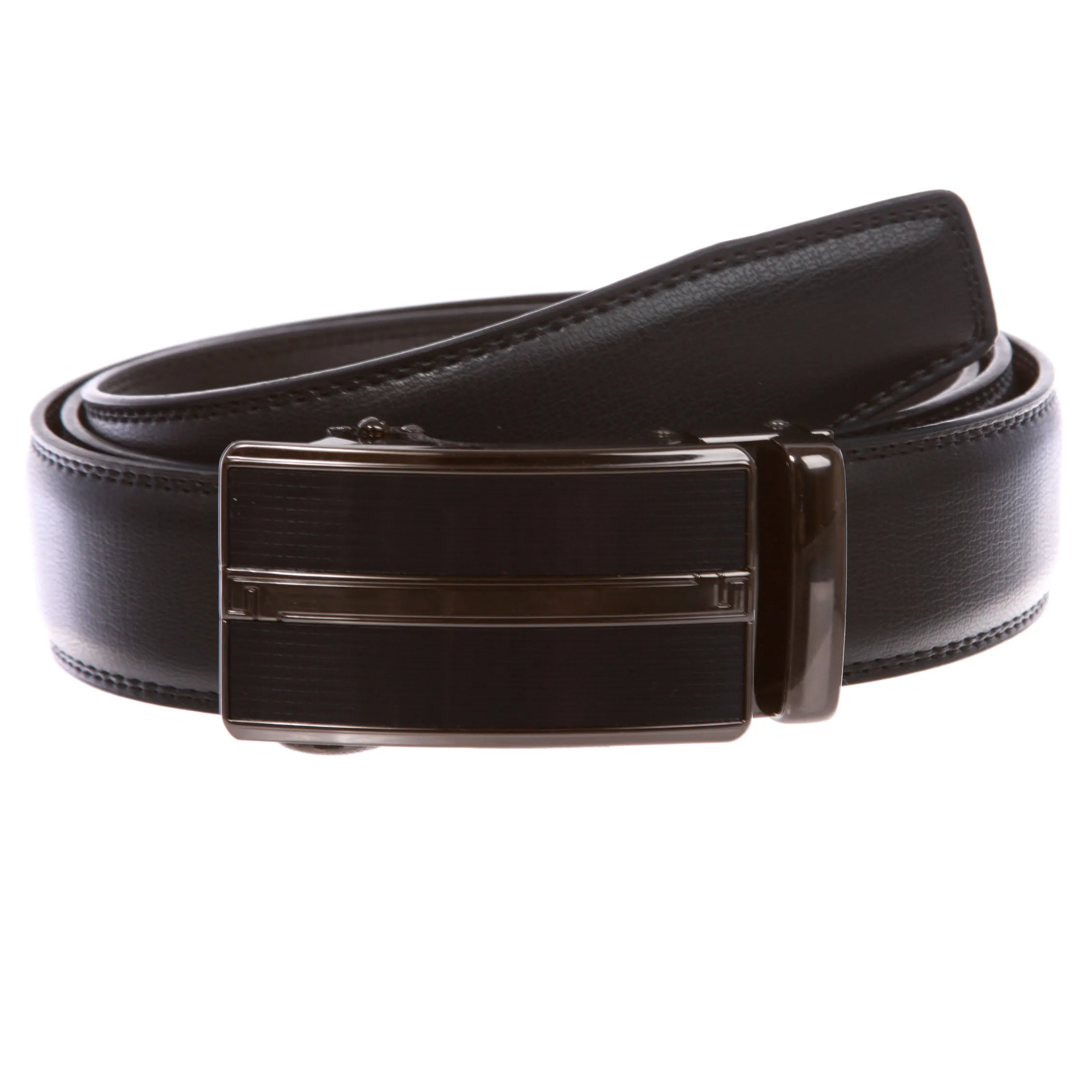 Men's Automatic Buckle Slide Ratchet Feather Edged Perfect Fit Dress Belt