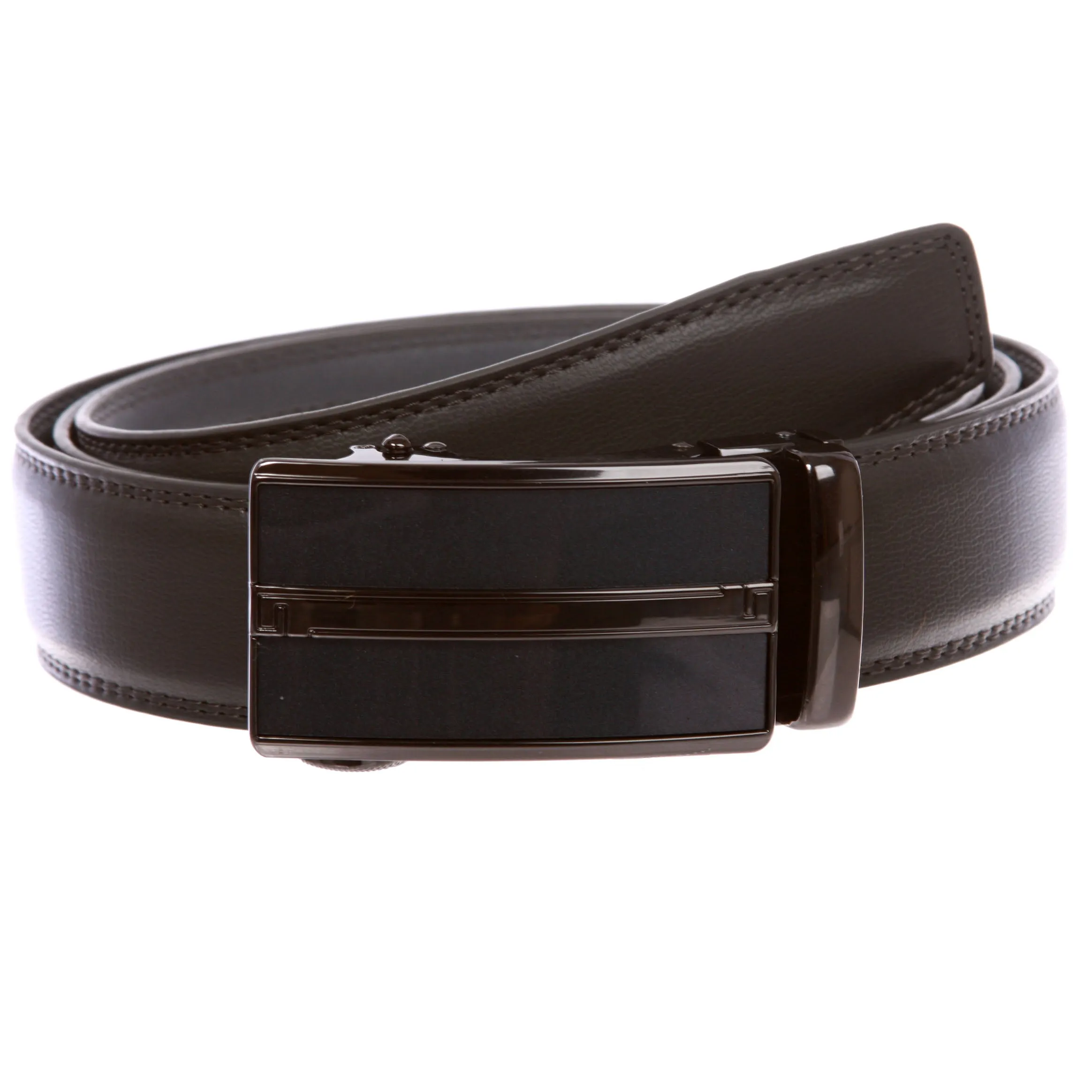 Men's Automatic Buckle Slide Ratchet Feather Edged Perfect Fit Dress Belt