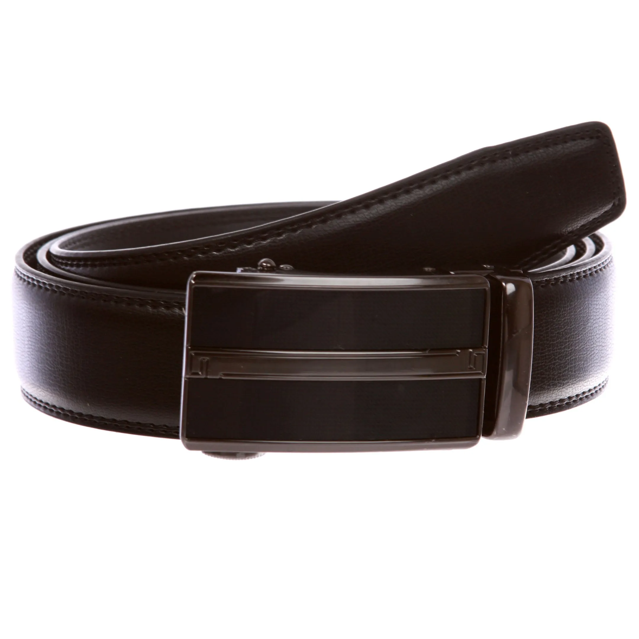 Men's Automatic Buckle Slide Ratchet Feather Edged Perfect Fit Dress Belt