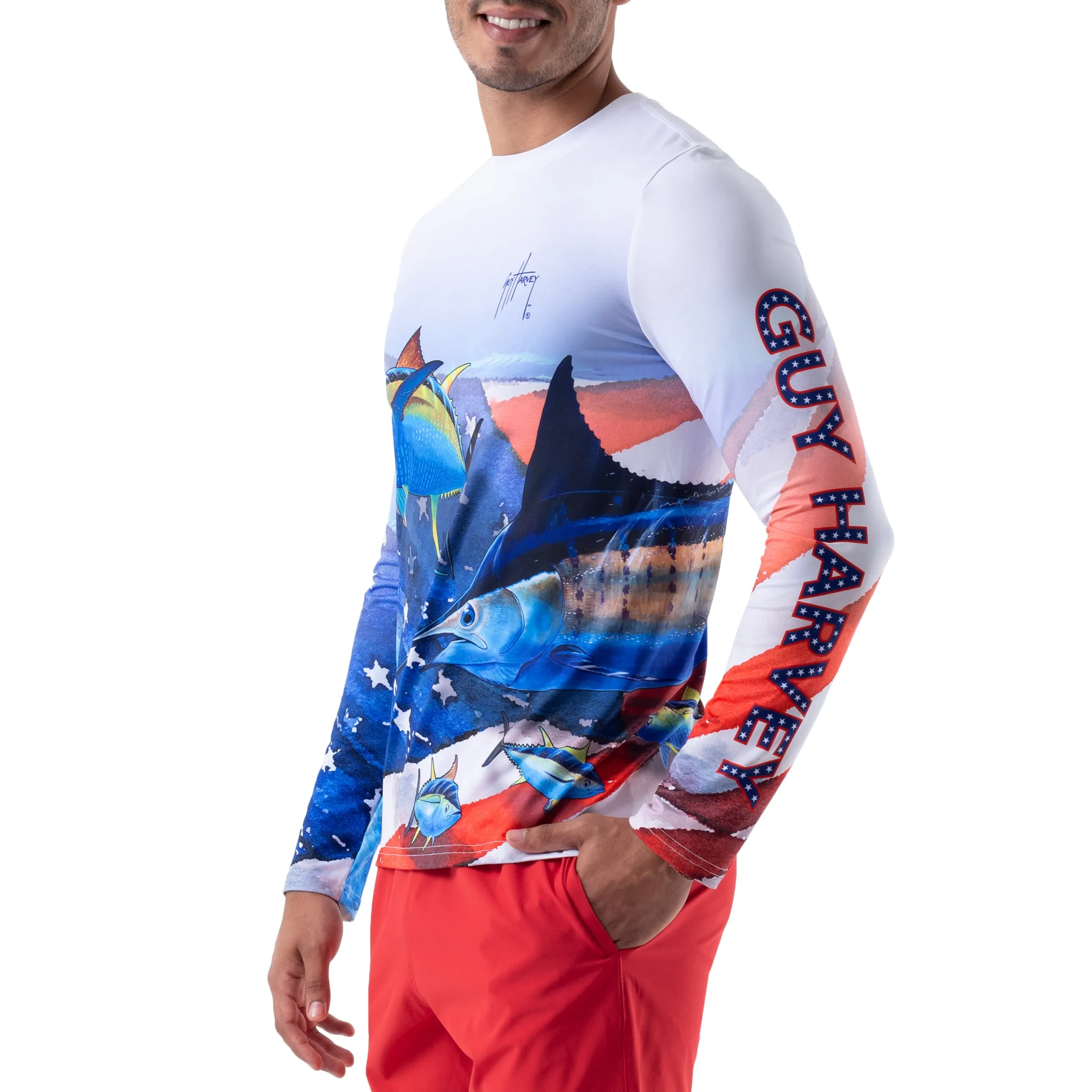 Men's Flag Flow Performance Sun Protection Top