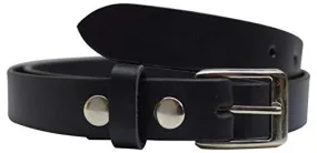 Men's Genuine Full Grain Leather Black Casual Dress Belt with Removable Buckle LSL1803