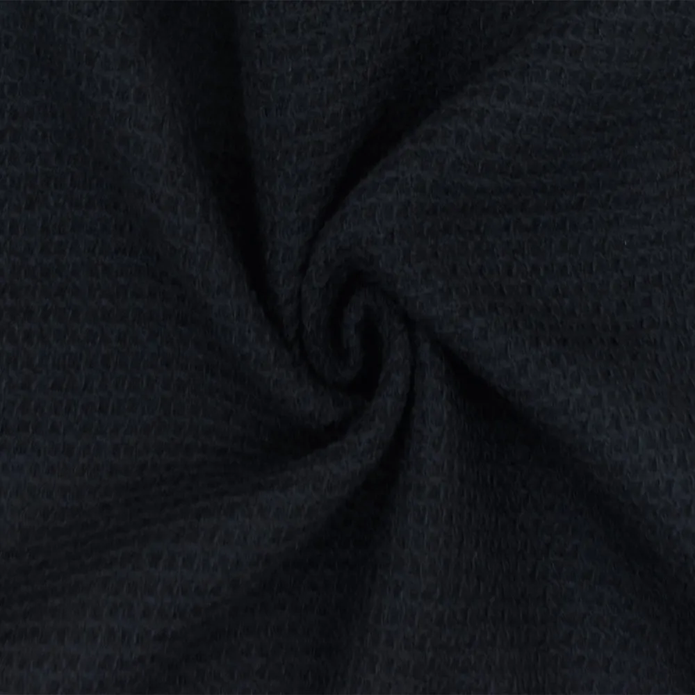 Night Blue 3D Texture Poly-Wool Woven Jacketing Fabric