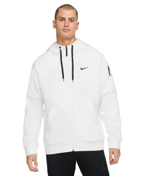 Nike Therma Men's Therma-FIT Full-Zip Fitness Top (US, Alpha, Medium, Regular, Regular, White/White/Black/)