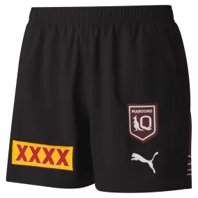 NRL 2024 Training Shorts - Queensland Maroons - Black - QLD - Adult - Mens