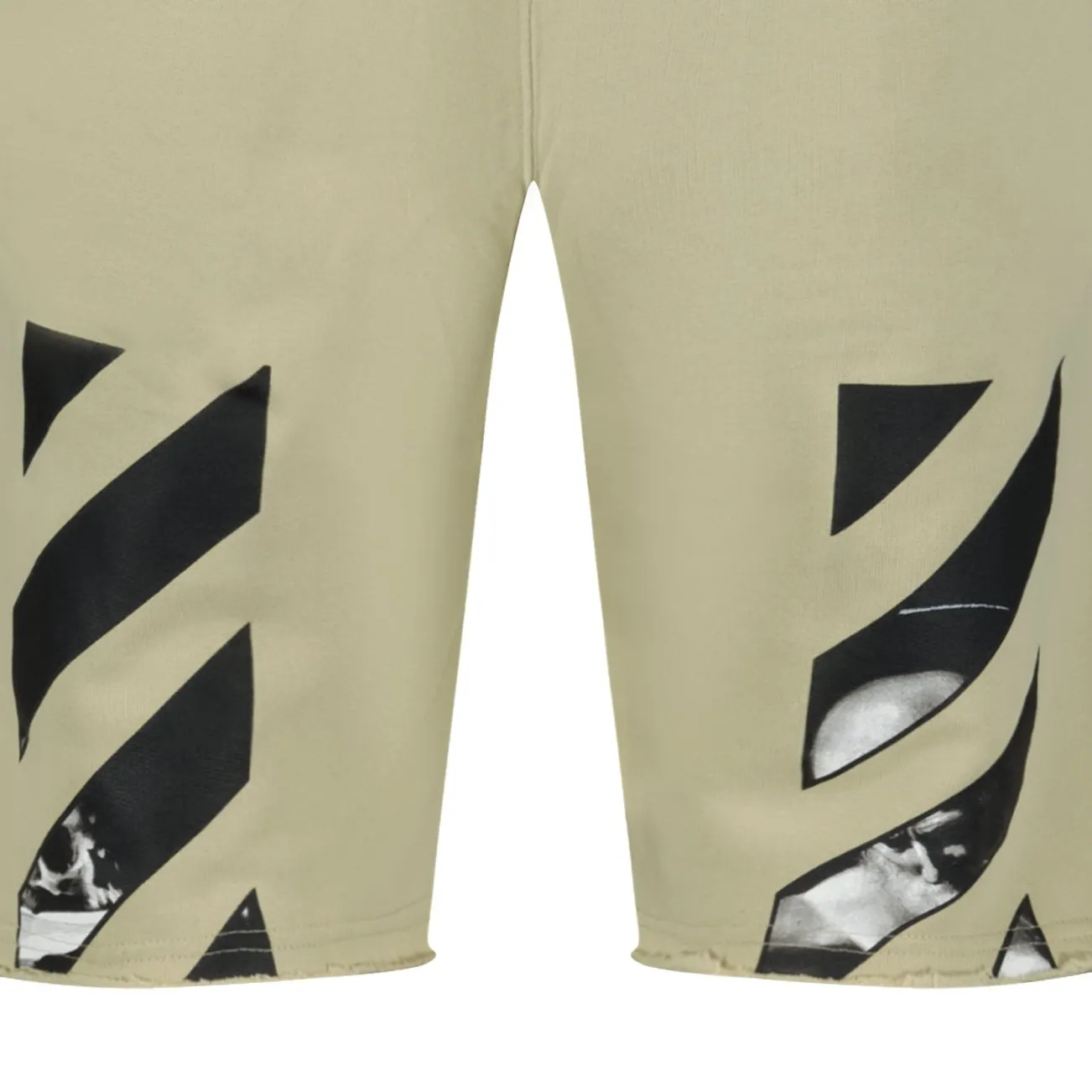 OFF-WHITE Caravaggio Diag Cotton Sweat Shorts Sand