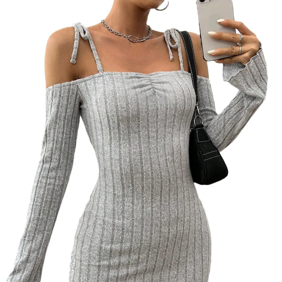 Strapless Sling Dress Elegant Slim Mini Dresses Wholesale Womens Clothing N3824110900042